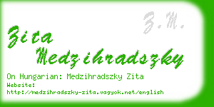 zita medzihradszky business card